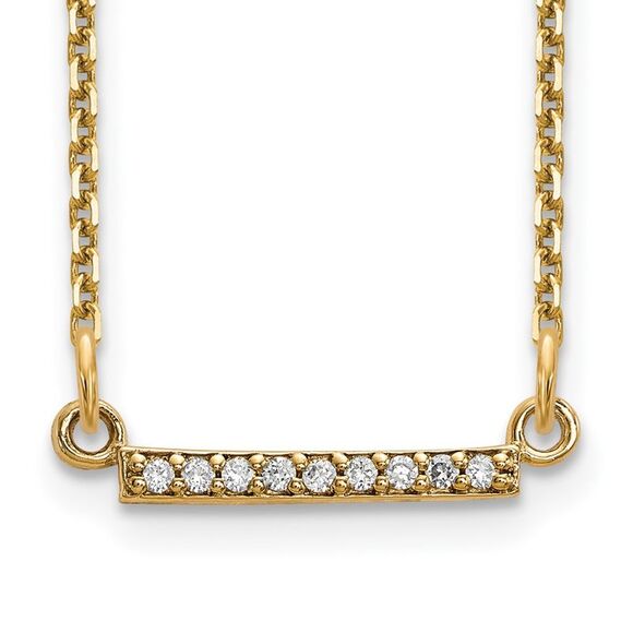 Kazi Luxury 14k Yellow Gold Diamond Tiny Bar Necklace